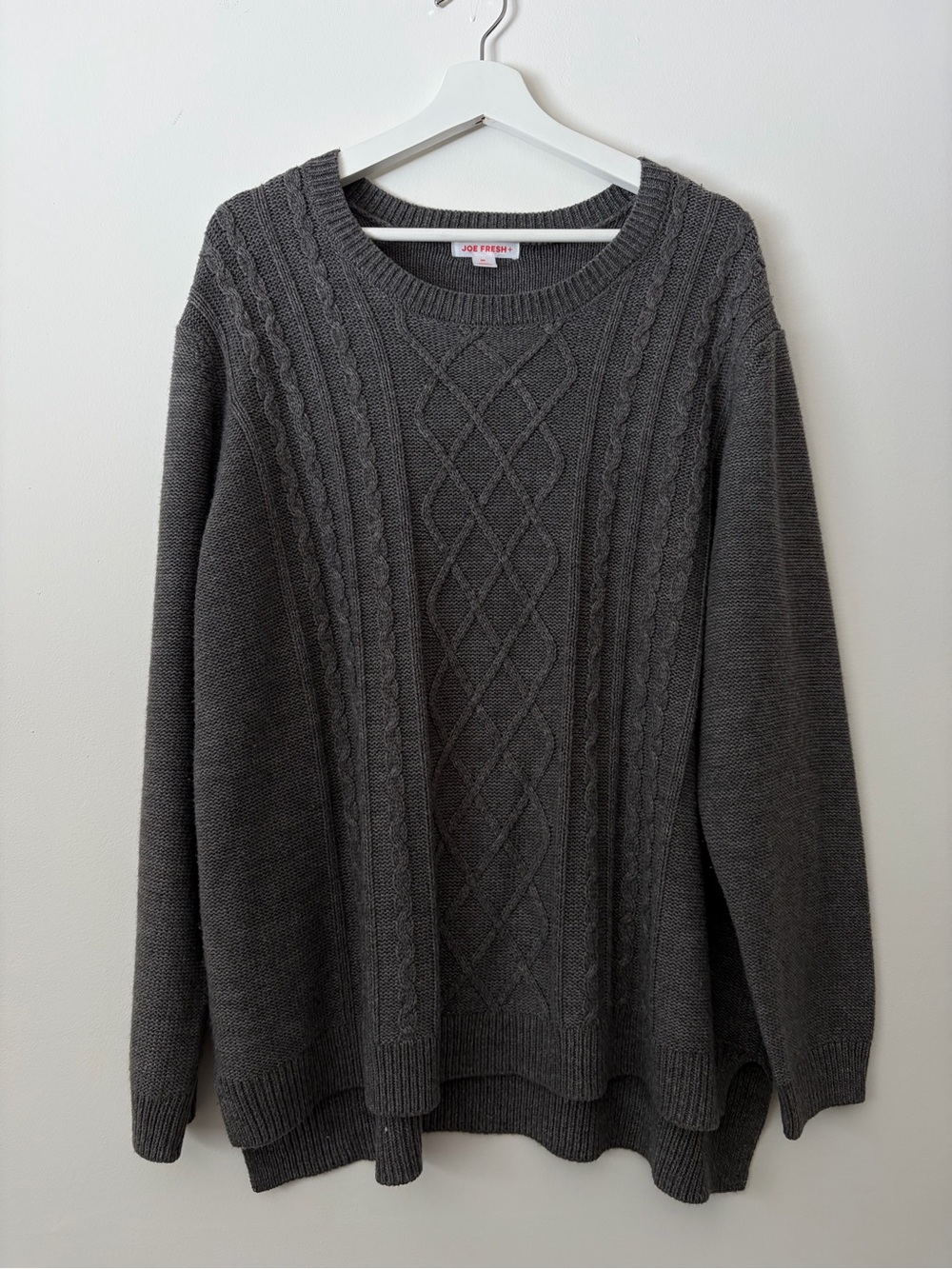 Joe Fresh Cable Knit Sweater - Charcoal Gray